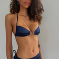 Navy Bondeau Top